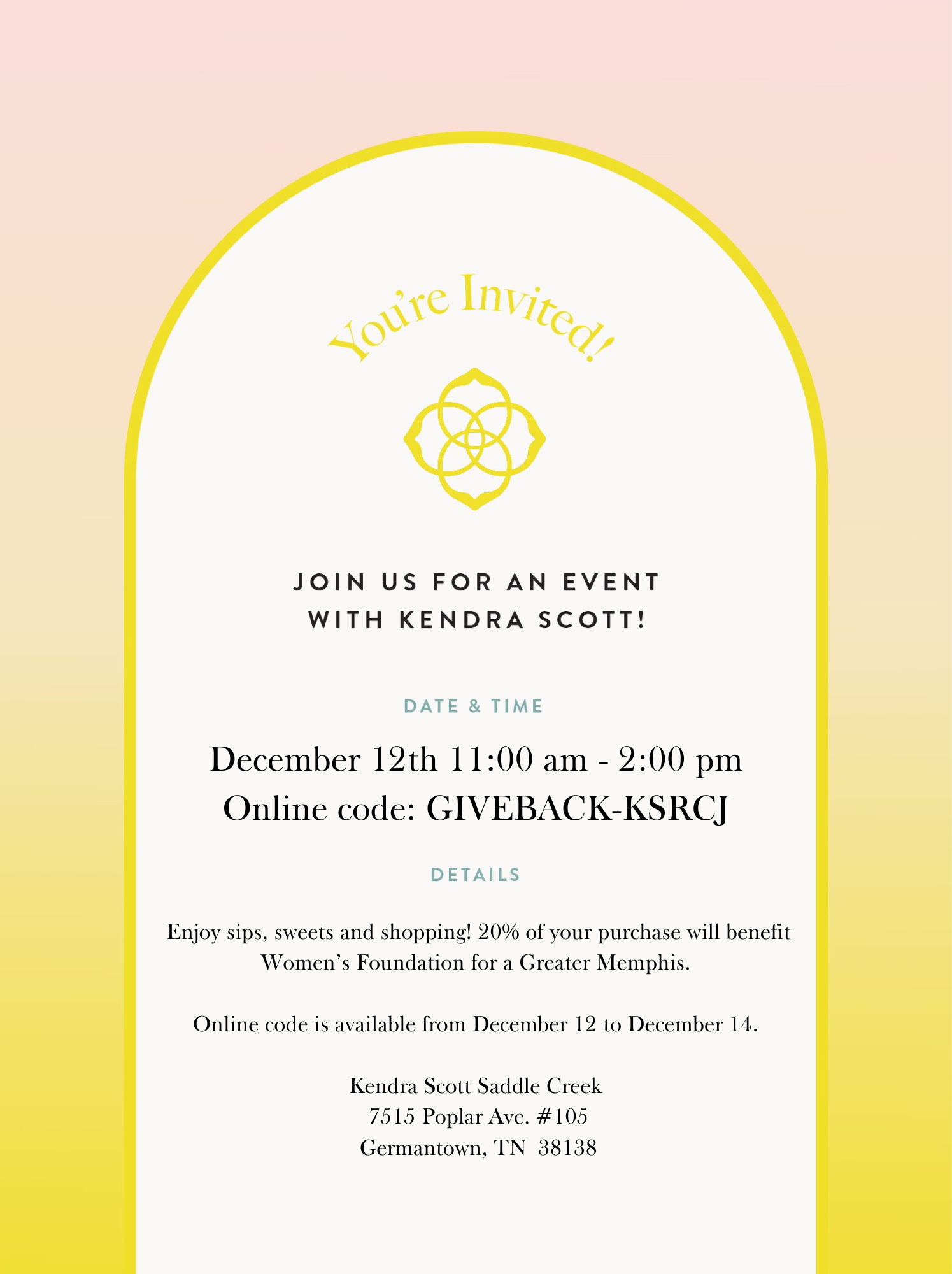 Kendra Scott Gives Back flyer